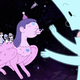Oscar, Hedgehog, Puddle, the King, and their steed playing with the Moon.